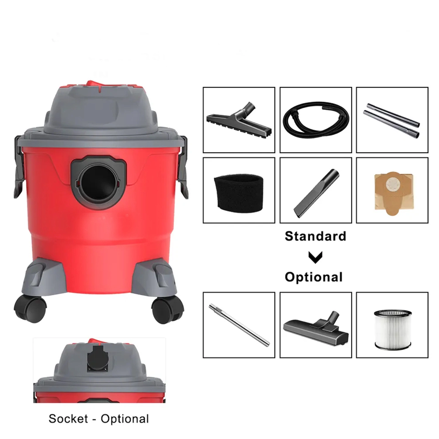 Kunststoff-Tank für Staub- und Flüssigstaubsauger 15lt 1200W