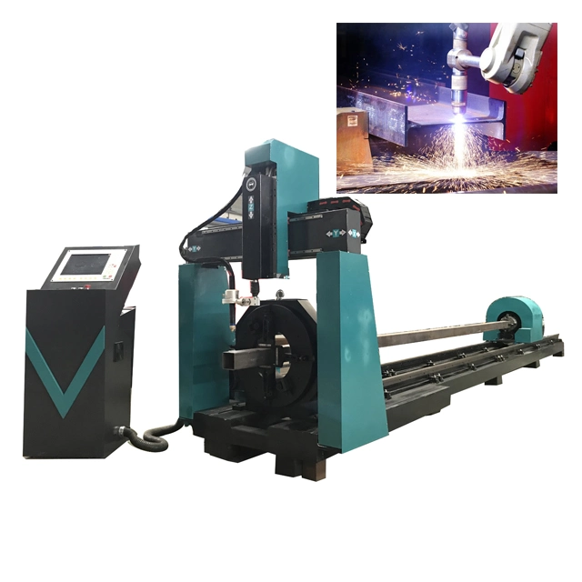 Hypertherms CNC Pipe Profile Cutting Machine / Tube CNC Plasma Cutter for Square Tube