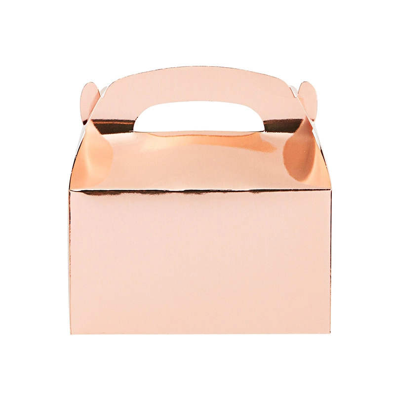 Bright Colors Gable Box Portable Paper Cake Bag Breakfast Candy Cheese Cake Box with Handle