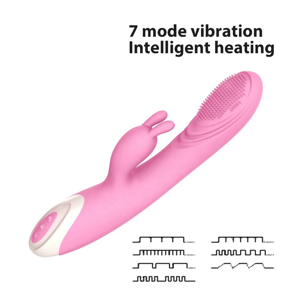 G-Spot Rabbit Vibrator with Heating Rose Sex Toy Waterproof Dildo Vibrator for Clit G-Spot Stimulation Perfect for Women or Coup