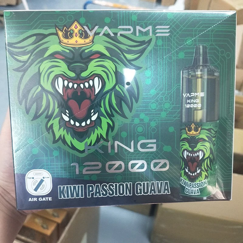 Vapme King 12000 Puffs Einweg-E-Zigaretten 650 mAh wiederaufladbare Batterie Luftstromregelung Netzspule 20ml vorgefüllter Pod 12K großer Dampf Kit 18 Kol