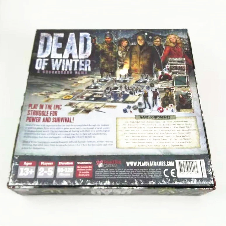 Versión en inglés de la tarjeta de Venta caliente muertos del invierno Zombie juego de mesa