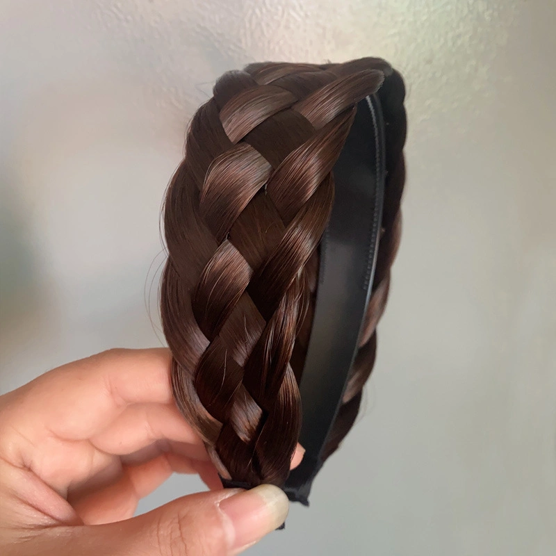 New Five-Strand Braided Widened Wig Handmade Fishbone Braid Headband