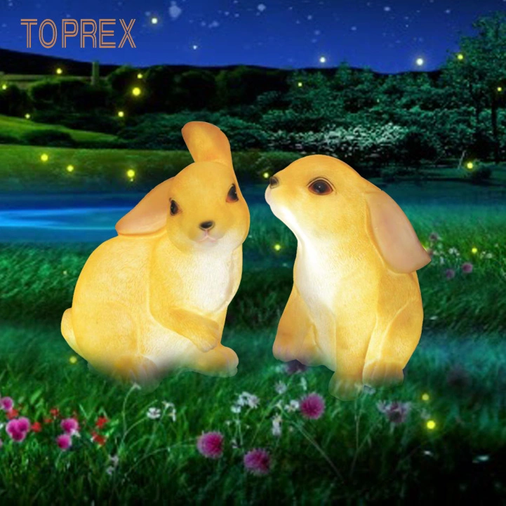 Easter Motif Lights Colorful Resin Rabbit Desktop Decoration Easter Lights for Holiday