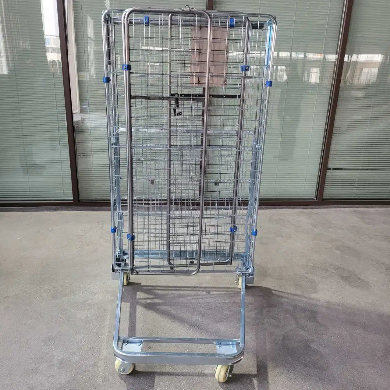 Load 500 Kg Warehouse Steel Metal Folding Cage Trolley Logistics Transport Cargo Roll Container Nestable Roll Cage Cart