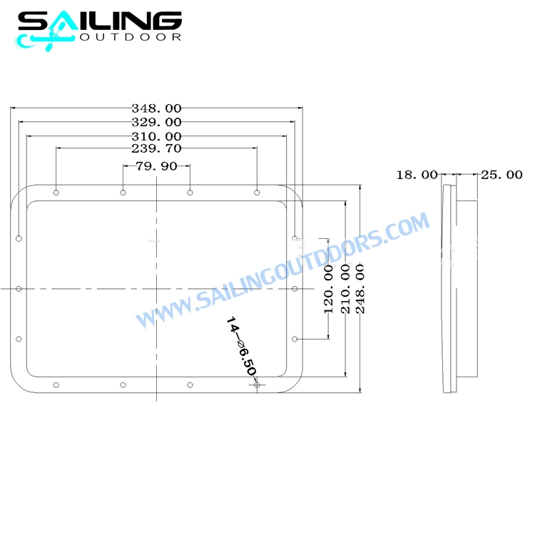 Sailing Outdoor Rectangle Marine Watertight Deck Hatch Cover Kayak Equipment