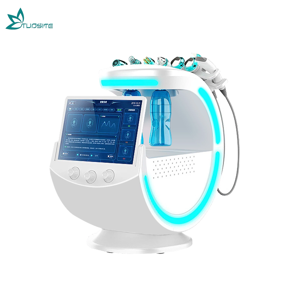 7 multifuncional em 1 Portable Smart azul gelo Hidra de RF de oxigénio peeling de água beleza facial Máquina Analisador de pele