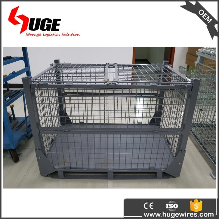 High-End Market Customized Stainless Steel Lockable Mesh Pallets Metal Box Pallet