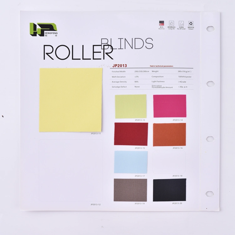 Tone-to-Tone Color Backing Plain Color Roller Blind Fabric for Office Decoration