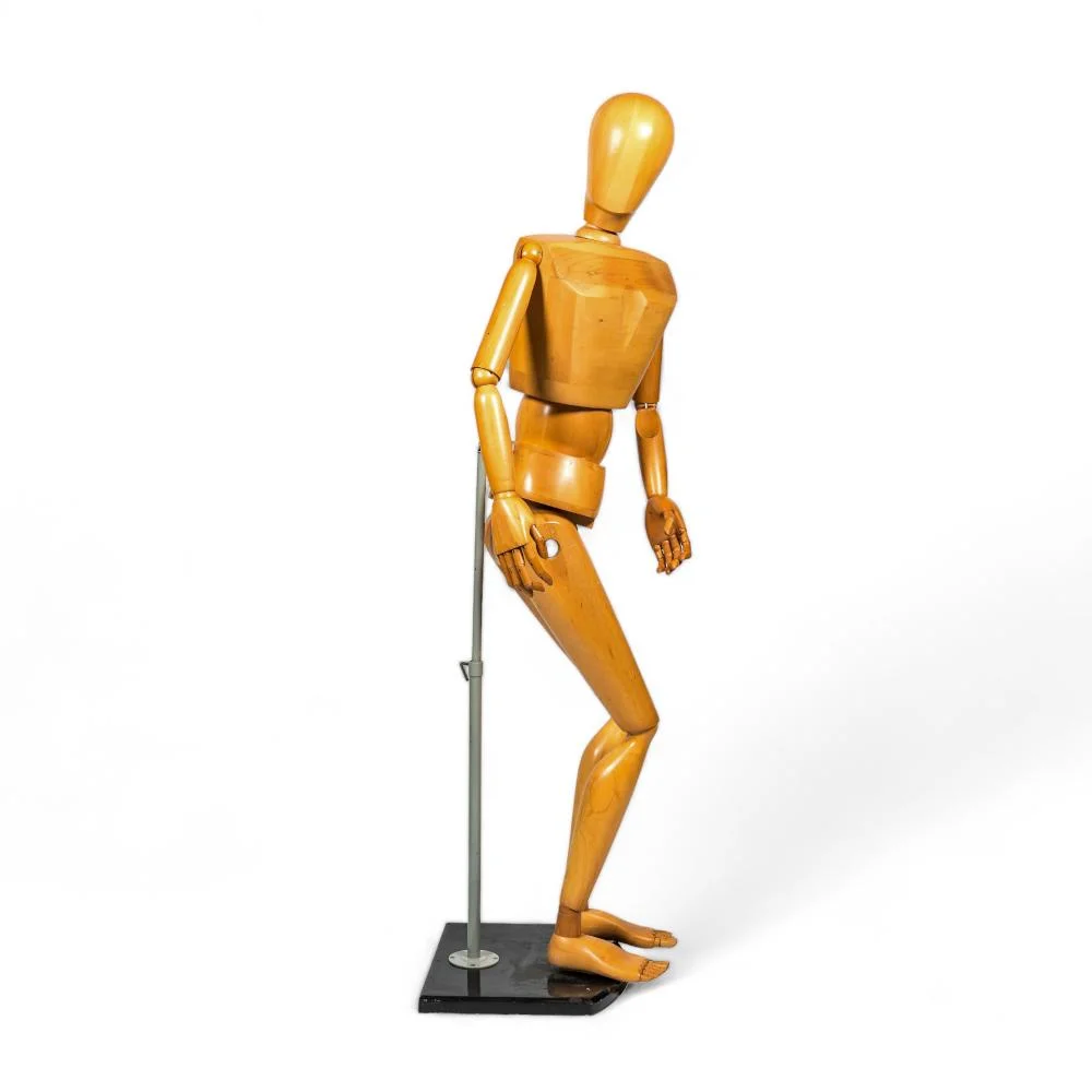 71" Lifesize Wooden Manikin Male with Base and Flexible Body