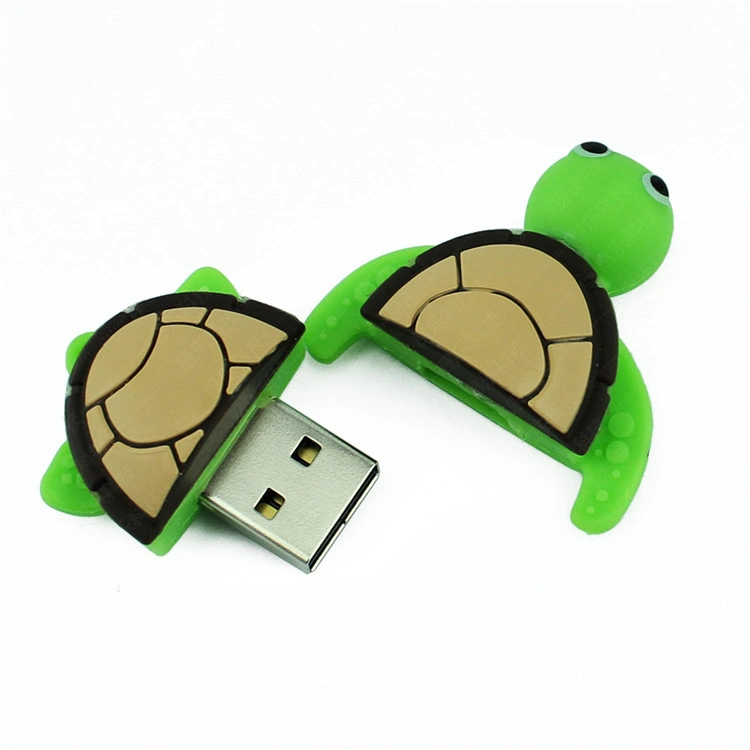 Unidade Flash USB Turtle PVC OEM Custom U Stick