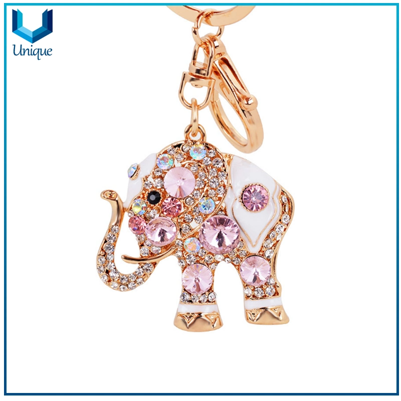 Elefant-Metall Keychain, Rhinestone verzierte Keychain, Form fantastisches Cyrstal Keychain für Weihnachtsfeiertags-Förderung-Geschenke