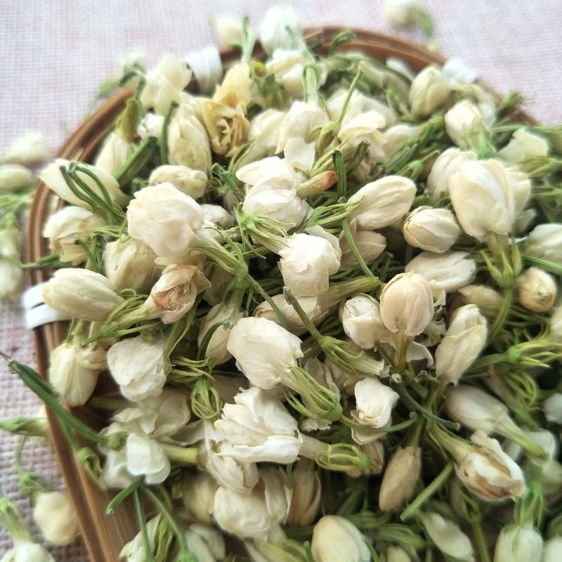 Organic Jasminum Sambac Dried White Jasmine Buds Flower Tea White Dragon Pearl