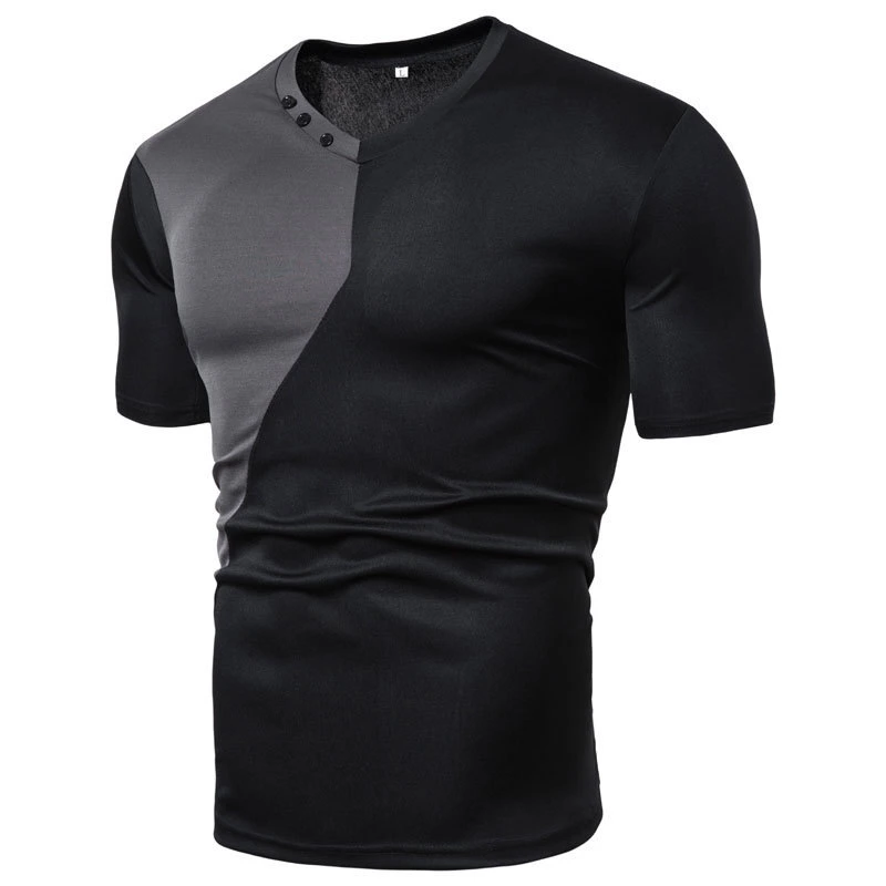 Factory Custom -Made Men&prime; S Casual T -Shirt Sports Fitness Tight V -Neck Short T High -Quality Comfortable Male Short Sleeves