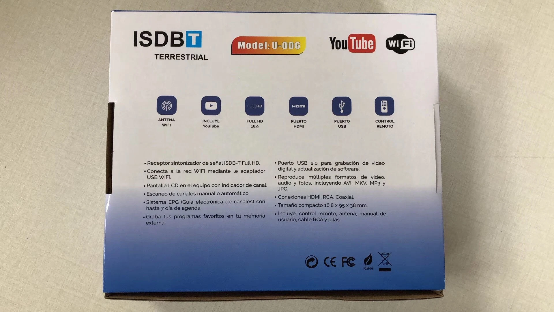 Digital TV Decoder From Stock for Costa Rico Isdbt