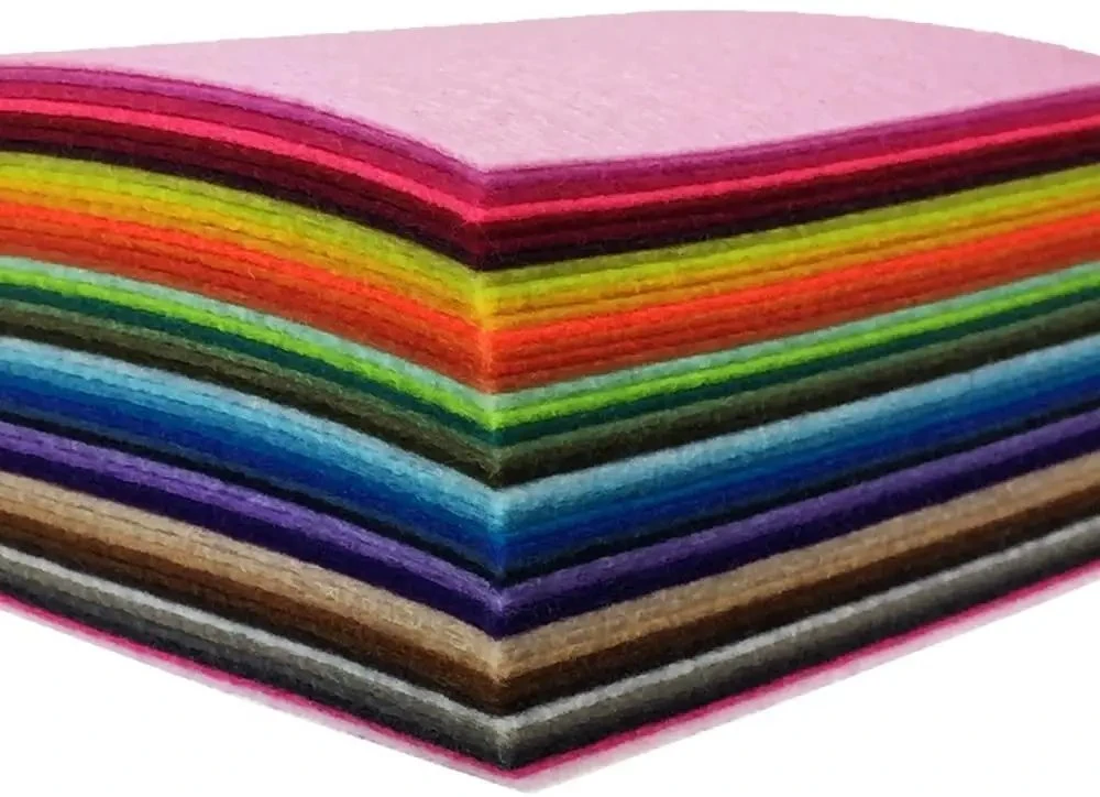 Recycled Eco-Friendly Rainbow Colors Wool Felt Fabric Roll Polyester Soft Felt Nonwoven Sheet