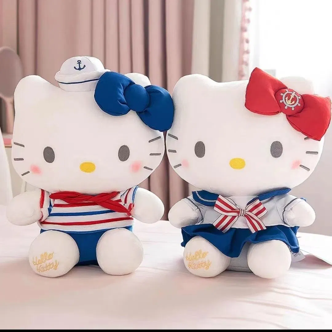 Hellokitty Doll Couple Navy Kt Doll Cat Doll Plush Toy Throw Pillow Birthday Gift