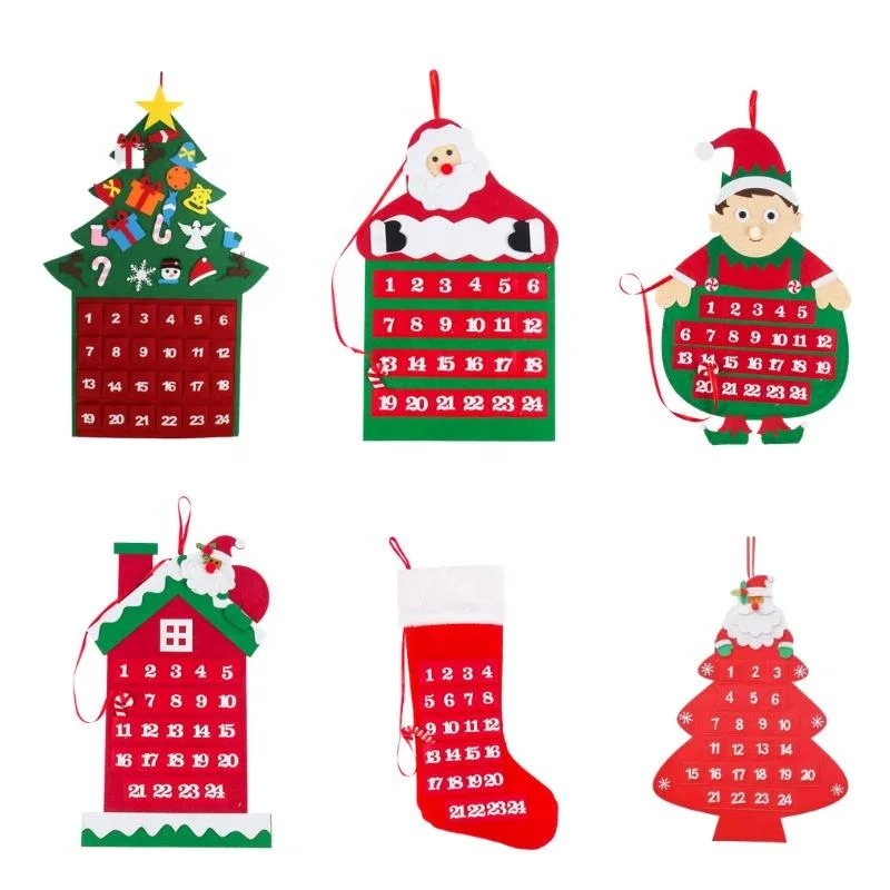 New Style Indoor Wall Calendar Felt Christmas Calendar for Decoration