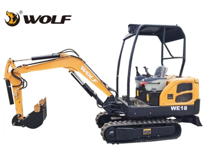 China Manufacturer Wolf We18 Hydraulic 1.8ton with CE/EPA Approved Crawler Small/Mini Excavator/Digger Price for Construction/Farm/Garden