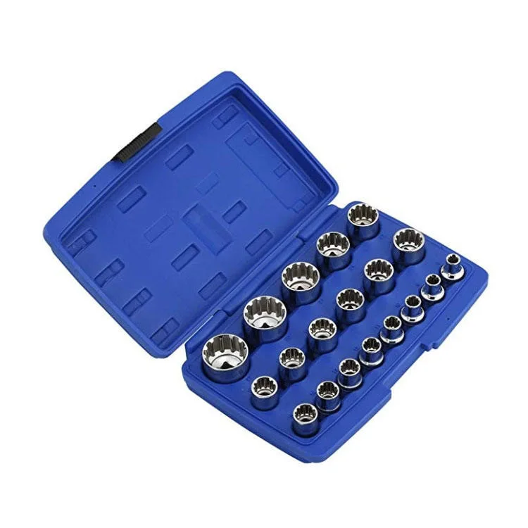 DNT Chinese Factory Wholesale/Supplier High quality/High cost performance  Auto Repair Tools 19PCS Hex Bit Socket Set Universal 6 12 Point E-Torx Spline Bit Set Tool for Mechanics