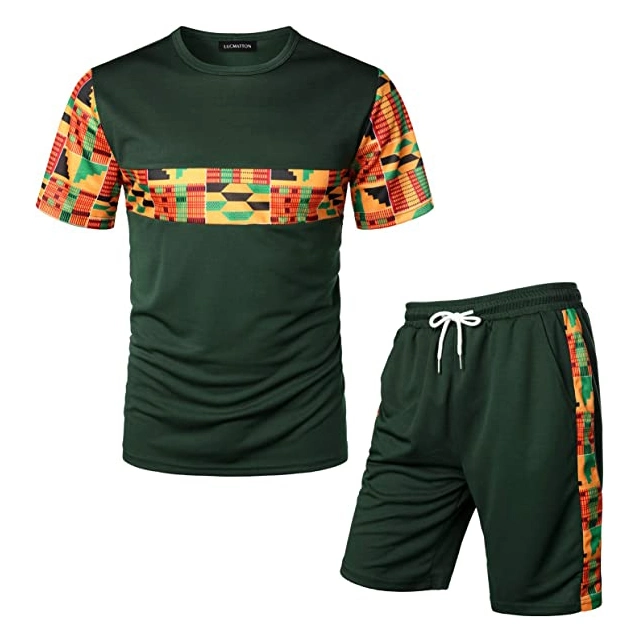 Wholesale/Supplier Customized Casual Mens Sportswear T-Shirt Shorts Color Printing Tracksuit