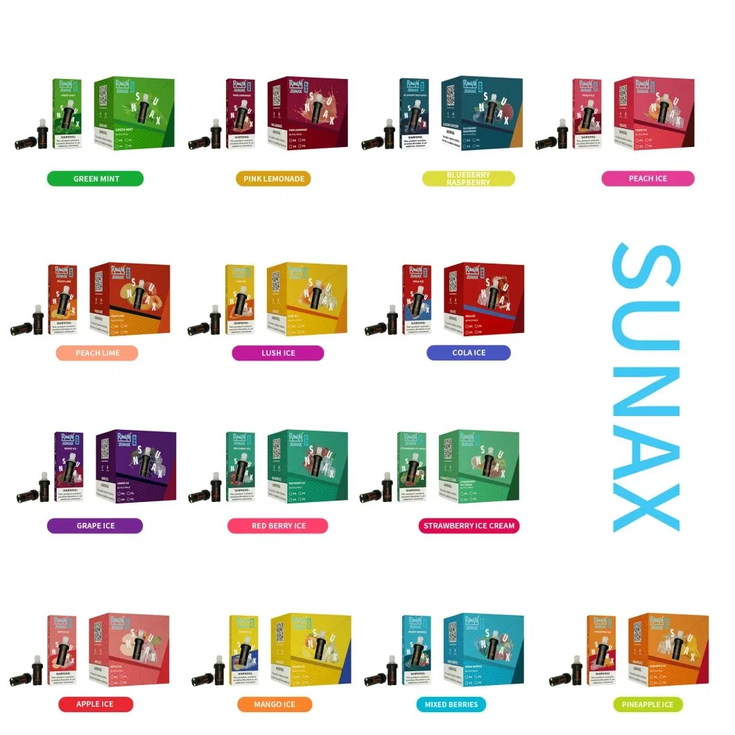 Prix d'usine de jus d'Vape Randm Sunax Supbliss Bingo 600 e cig Pod Vape remplaçable par le jeu de cartouches