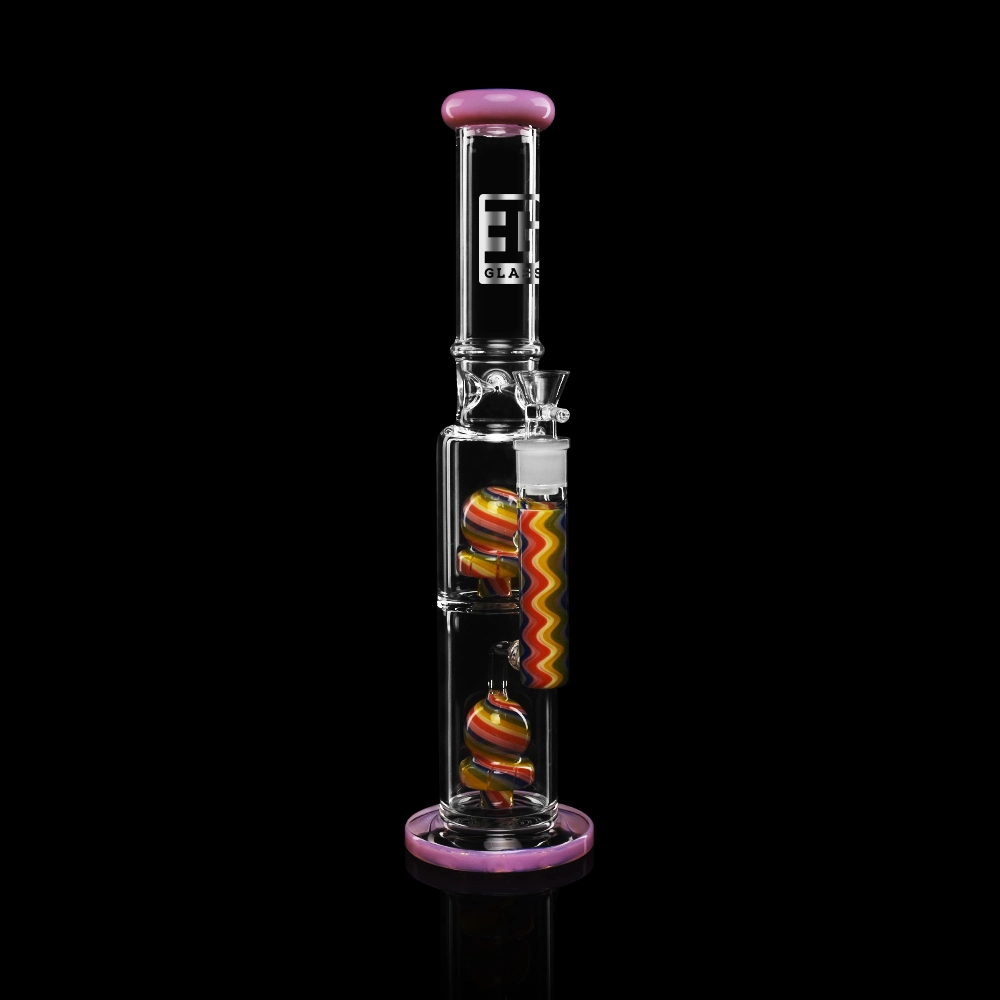 Sirui 17 Inches Branded Themed Seamless Glass Pipe Wig Wag USA Color Glass Smoking Water Pipe Dab Rig Cigarette Straight Tube Water Pipe Glass Smoking Pipe