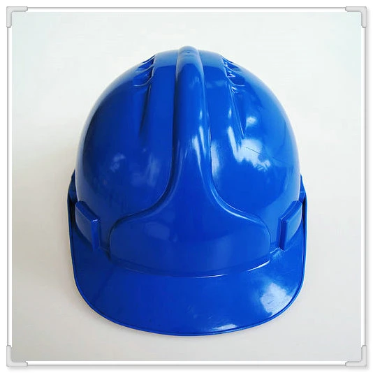 Blue Safety Hard Cap with Ratchet Adjuster and Ribbon Lining Ce Certificate