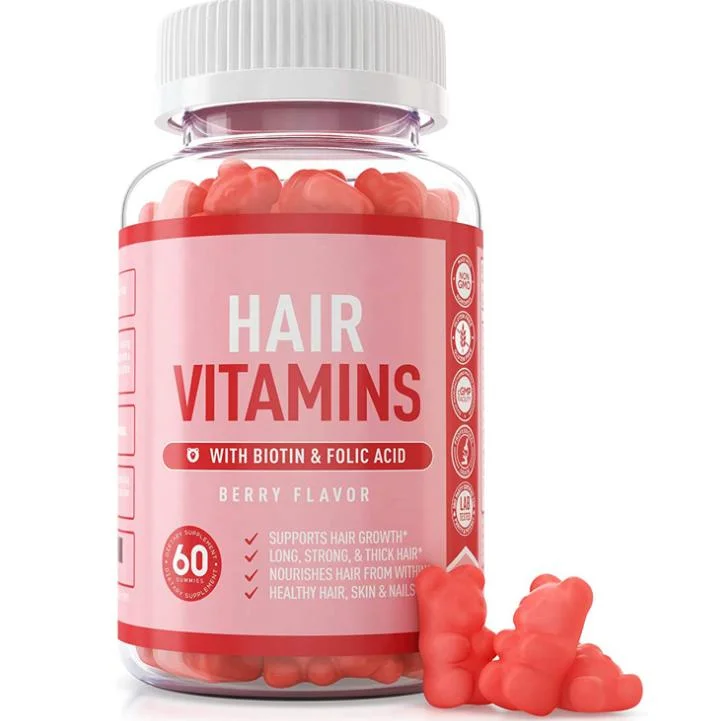 Biotin Collagen Keratin Hair Vitamins Growth Supplement Gummy for Anti Hair Loss