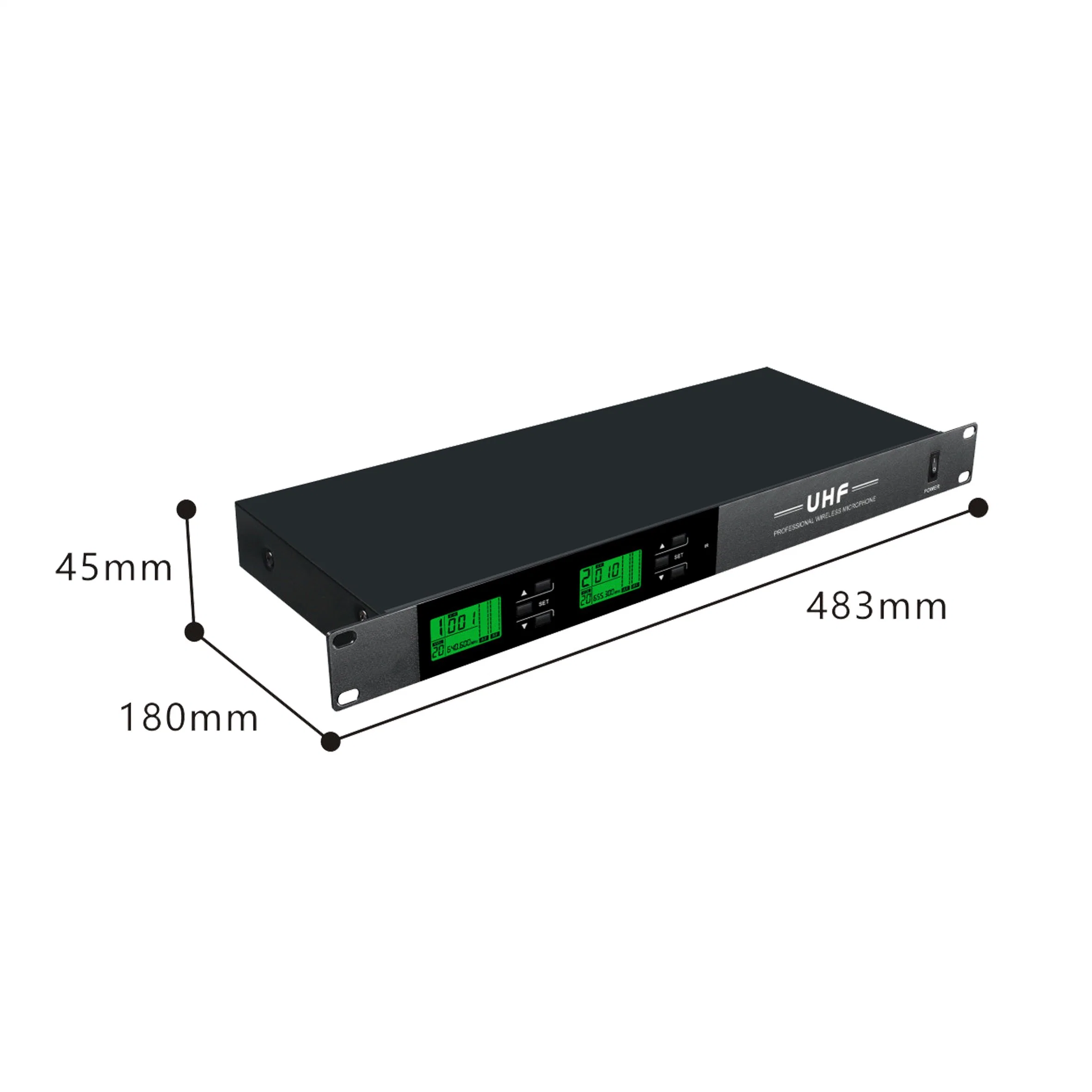 Micrófono inalámbrico de banda-Pack de doble canal OEM UHF Mikrofon Set Con 2 bodipacks