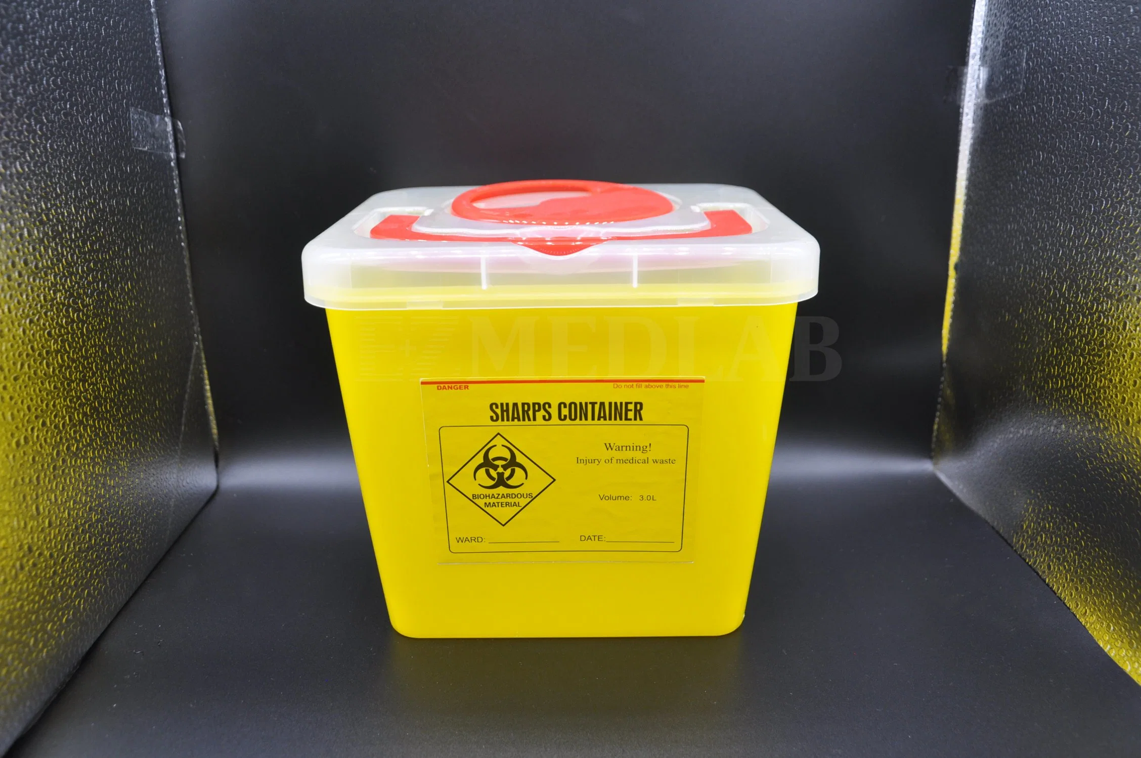 3L медицинских биологическую опасность отходов, квадратные острые контейнер с оборотным типа с