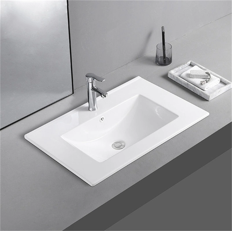 Stylish and Space-Saving Porcelain Ceramic Long Narrow Sink Bathroom Cabinet Sanitary Ware Philippines Basin