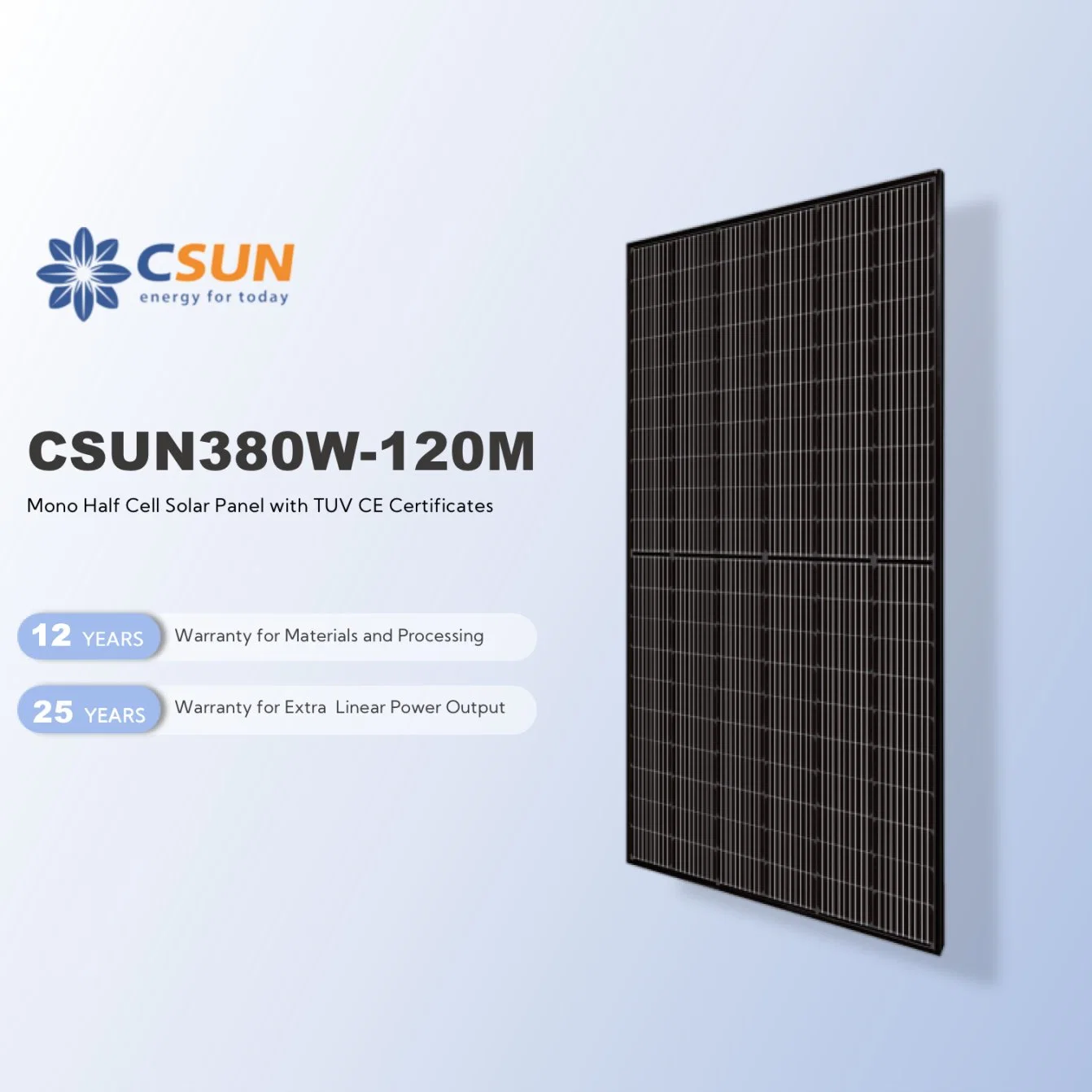 380W Half Cut High Efficiencty Mono Solar Panel Price