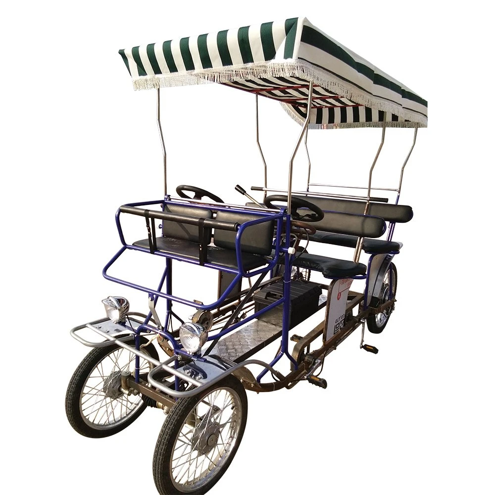 Touring Recreation Rental Four Person Sightseeing Electric Pedal Four Wheel Bike