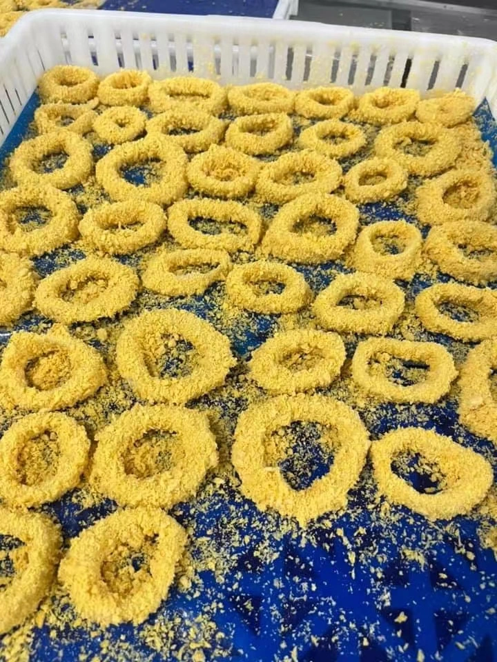 Congelados Wholesale/Supplier Seafood Breaded Squid / anel Calamari / anel Sotong / anel frito Squid 3-8cm