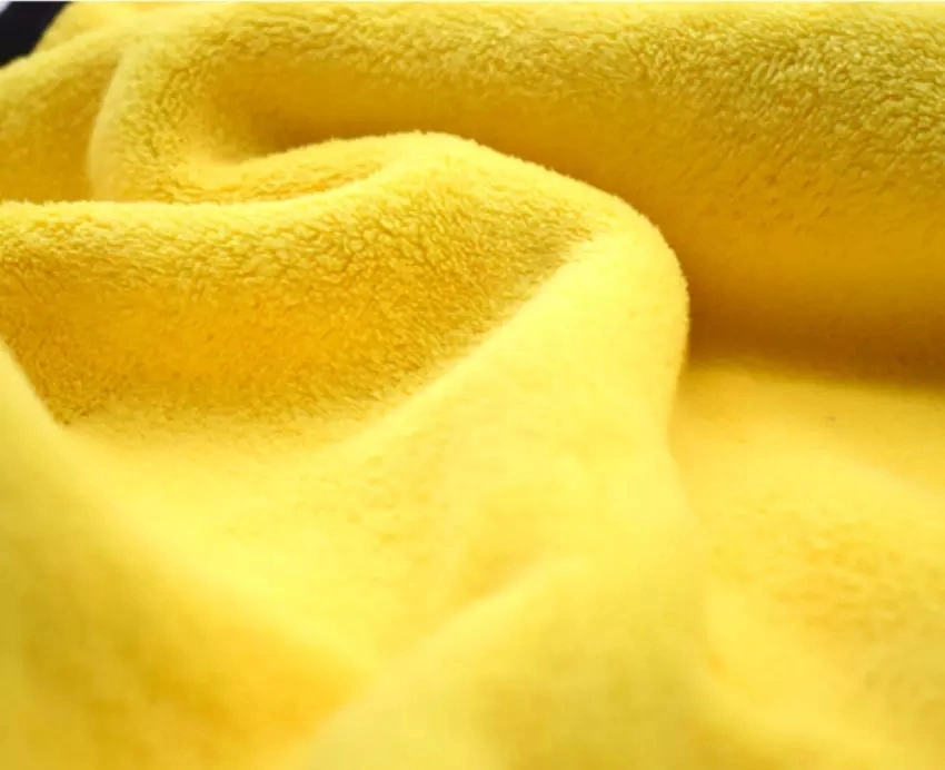 Soins pour la voiture Chiffon de nettoyage Coral Fleece jaune et gris Double Sided Super Doux serviette en tissu de cuisine pour lavage de voiture