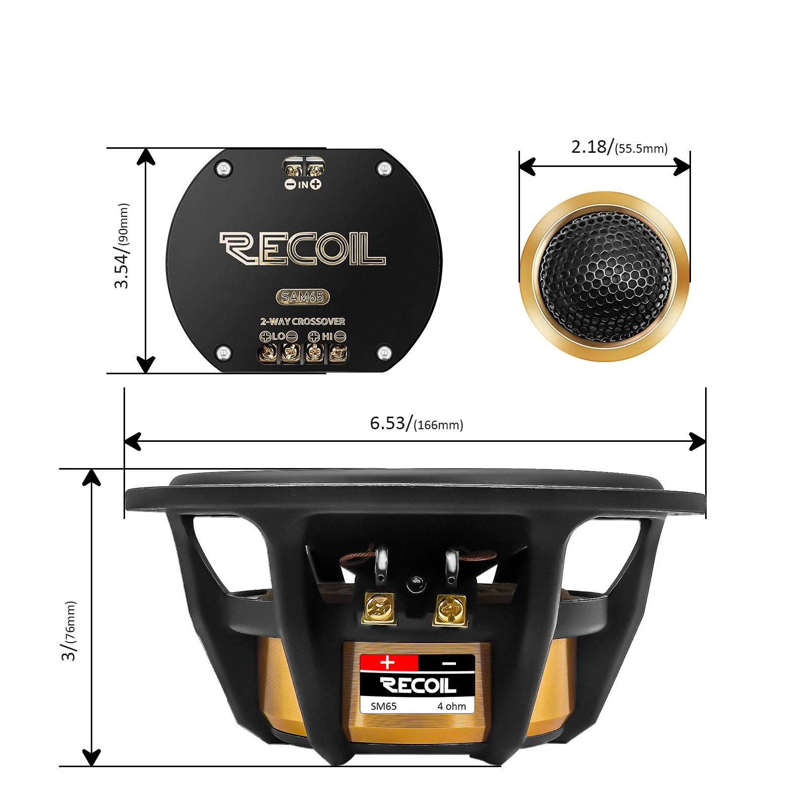 Edge Sam65 Premium Level One Series 6.5-Inch Car Audio Component Speaker System