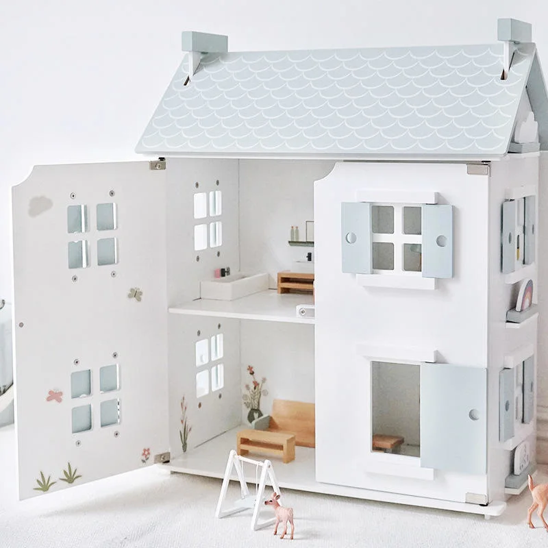 Wooden Doll House الأطفال لعب لعب دور الأطفال لعب لعبة