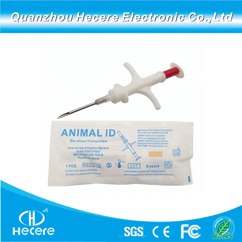 134.2kHz ISO11784/11785 Em4305 RFID Tag Animal Microchip with Syringe for Pet Tracking