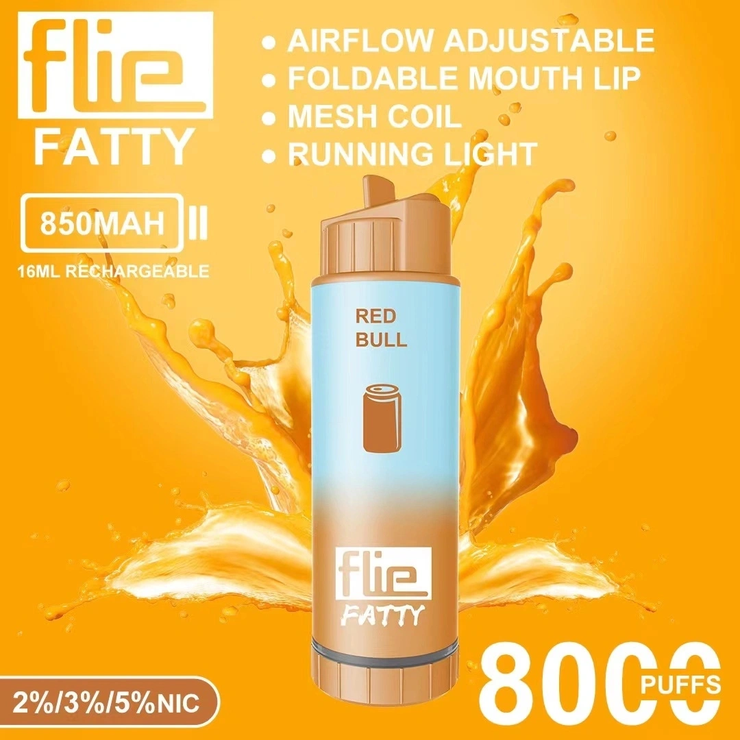 Auténtico Flie desechables grasos E cigarrillos 8000 inhalaciones Vape Pen 18ml Pre-Filled las vainas de la bobina de malla de 850mAh Batería Recargable vaporizadores