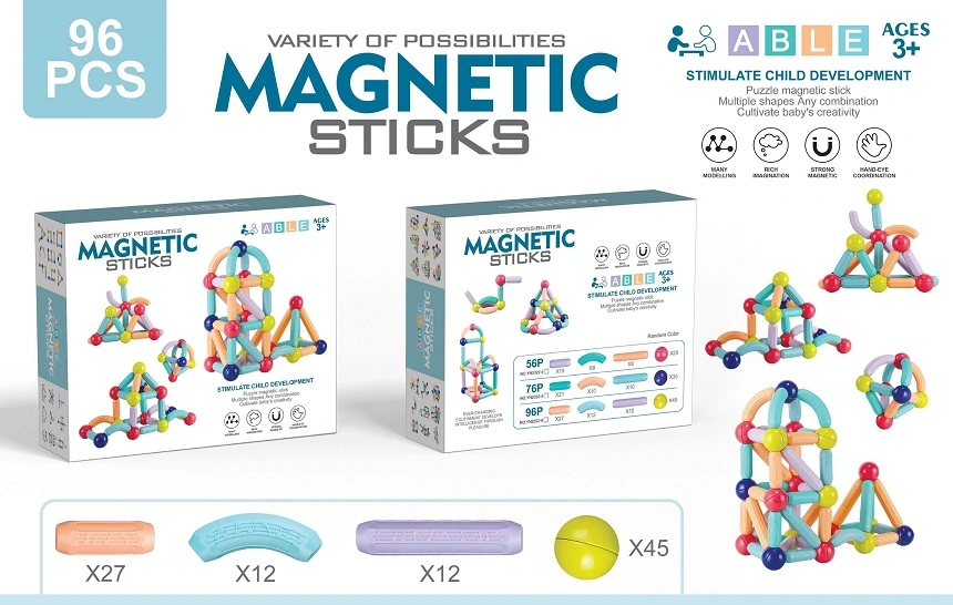 Wholesale/Supplier 3D Educational Construction Magnet Sticks Toys Jigsaw Puzzle Game Sets Magnetic Blocks Rods Toys