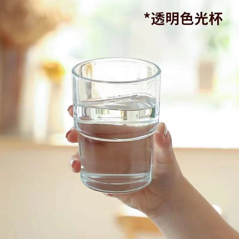 High-Color Drinking Glass with Straw, Colored Bamboo Cup with Lid, Luxury Ins Portable Drinking Glass