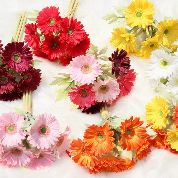 Wedding Deco Bridal Artificial Silk Real Touch African Daisy Gerbera Bundle