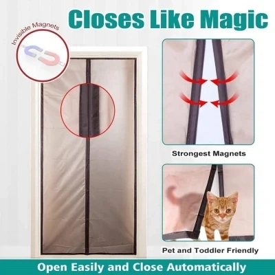 Summer Magnetic Waterproof Insulated Thermal PVC Door Curtain Shading Door Screen