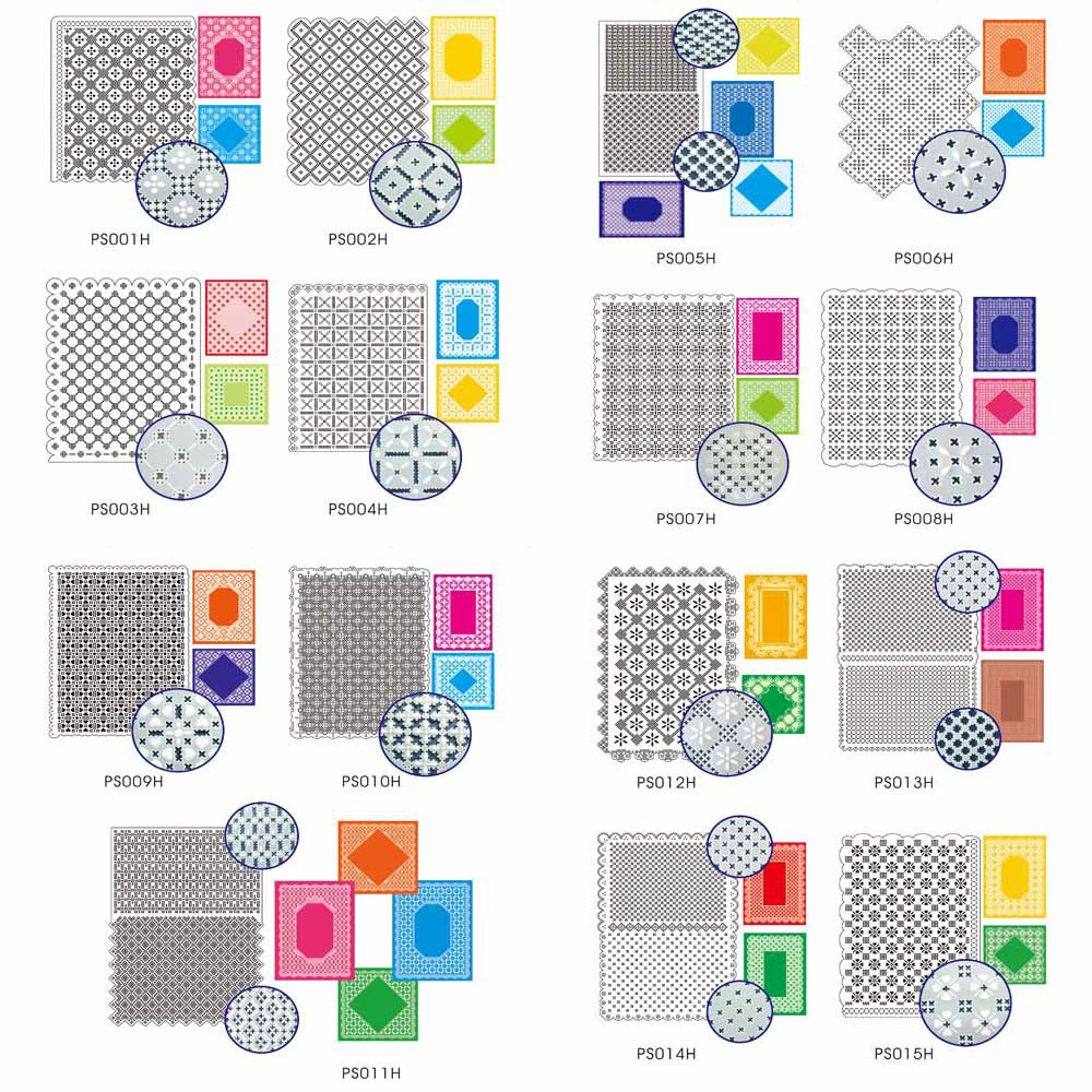 Parchment Stainless Steel Design Pattern Embossing Piercing Stencil for Paper Craft (PS010H)