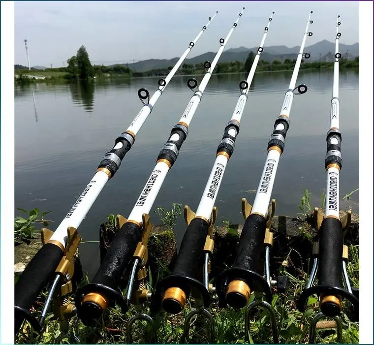 2.1M 4000-6000-5.4m 13 série Combo télescopique de la pêche en fibre de carbone vierge d'outils de filage Les tiges de pêche à la mouche