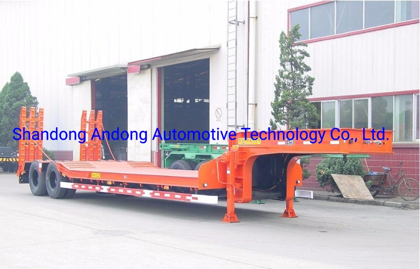 3 محاور بوزن 80 طن للجرافة للخدمة الشاقة اللودر المنخفض/Lowbed/ Lowboy مقطورة ذات قاعدة منخفضة مقطورة ذات نصف قطر للنقل بالحفار