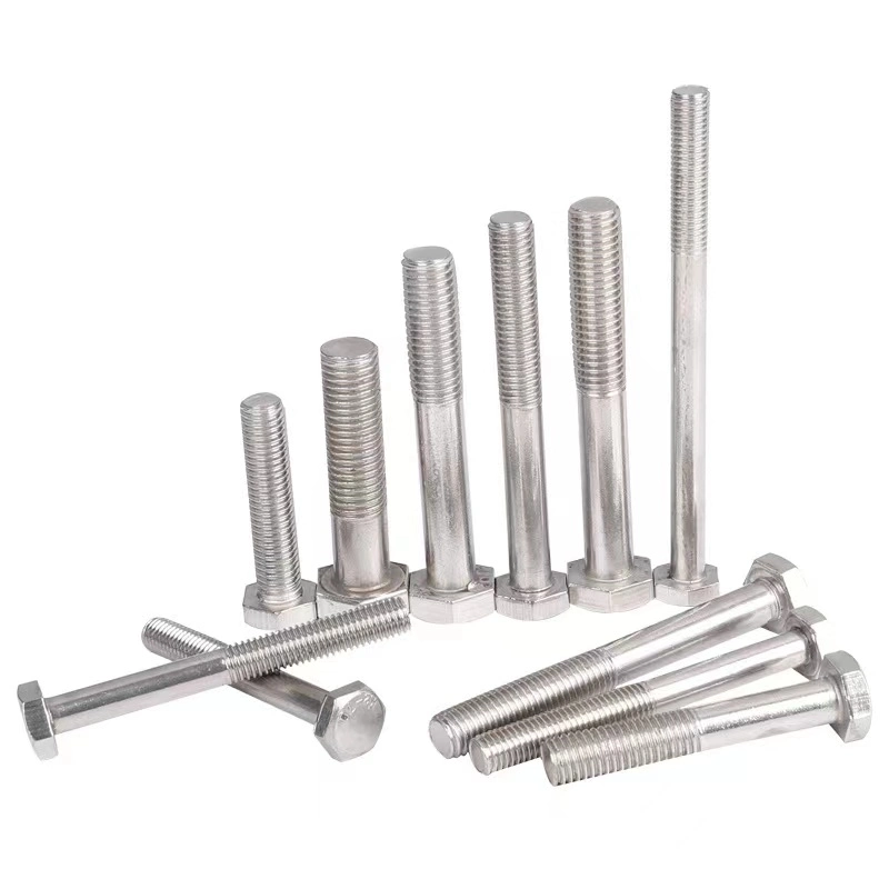 Factory Stainless Steel 304 Stock Stainless Steel A2 A4 DIN931 Partial Half Thread Hex Bolt and Nut and Washer