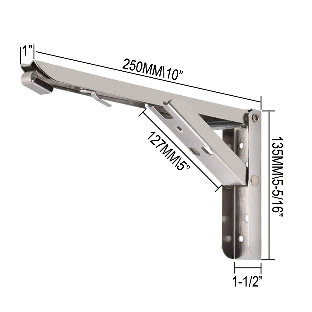 Jh-Mech Metal L Foldable Drop Down Corner Folding Shelf Bracket