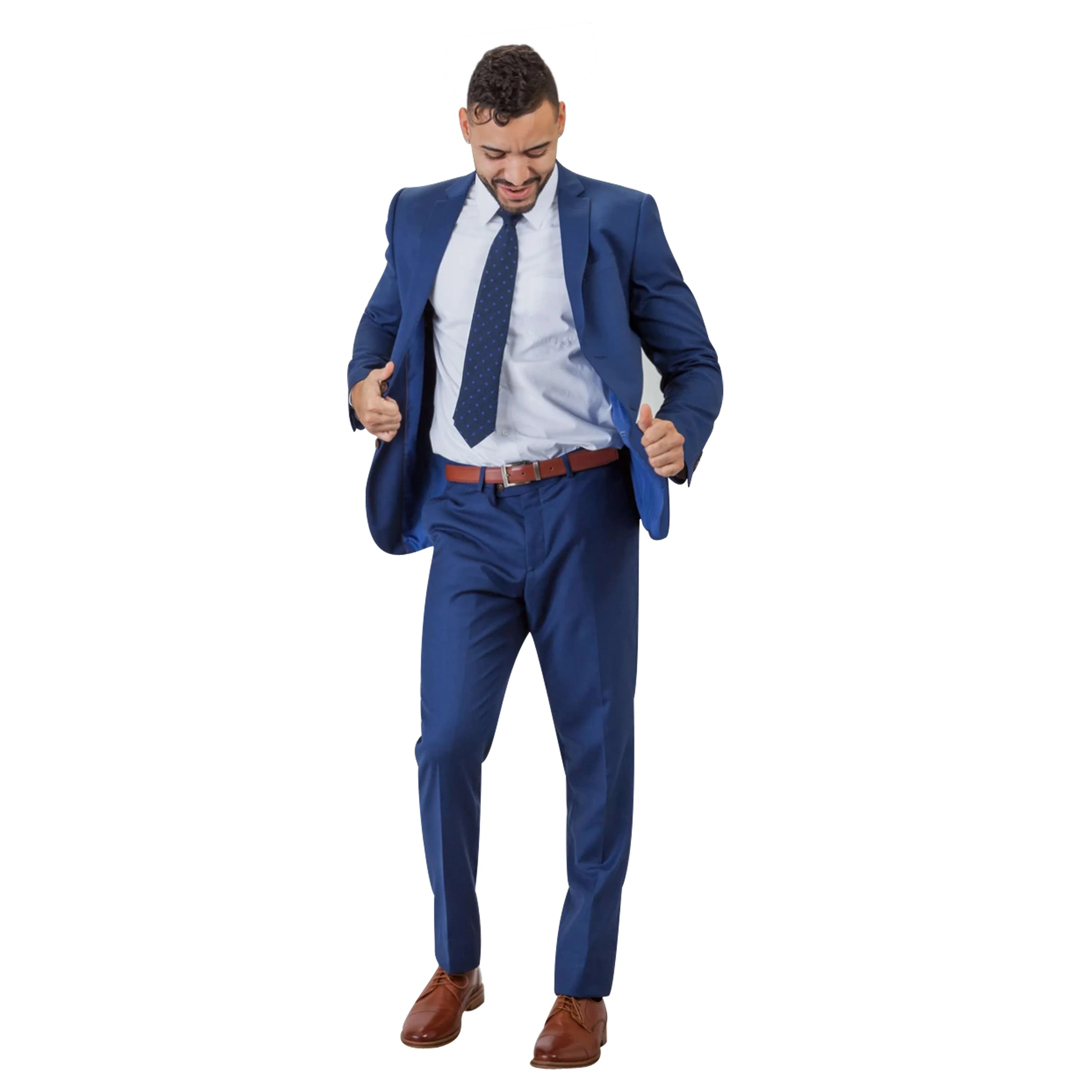 Costume pour homme moderne de couleur beige à boutonnage simple de haute qualité.